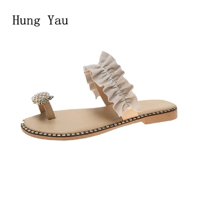 Women's String Bead Flat Shoes