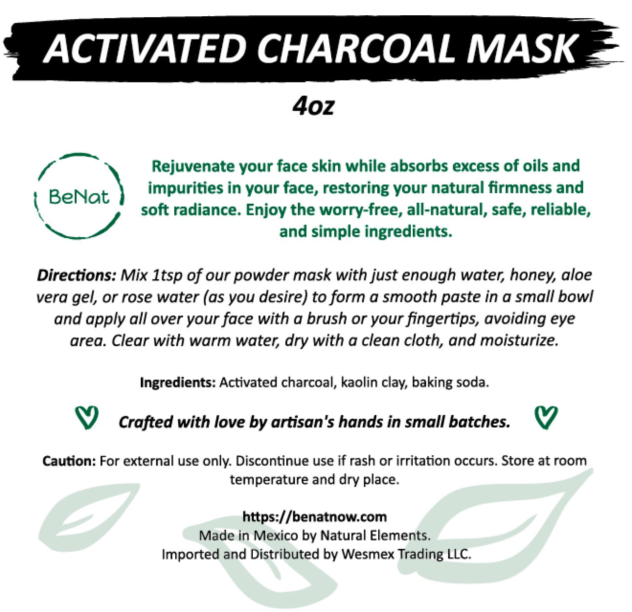 Activated Charcoal Mask