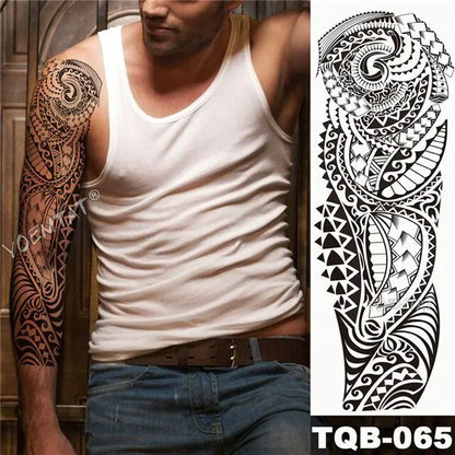 Full Arm Tribal Tattoo