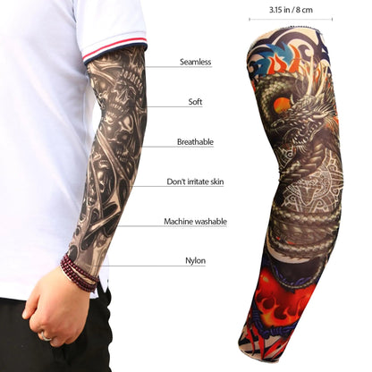 Tattoo Arm Sleeves 8PCS Cooling Cover UV Sun Protection Outdoor Sports Golf