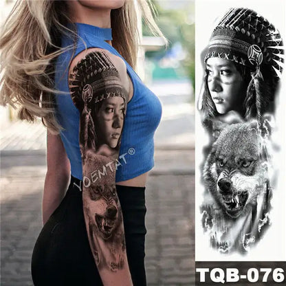 Full Arm Tribal Tattoo