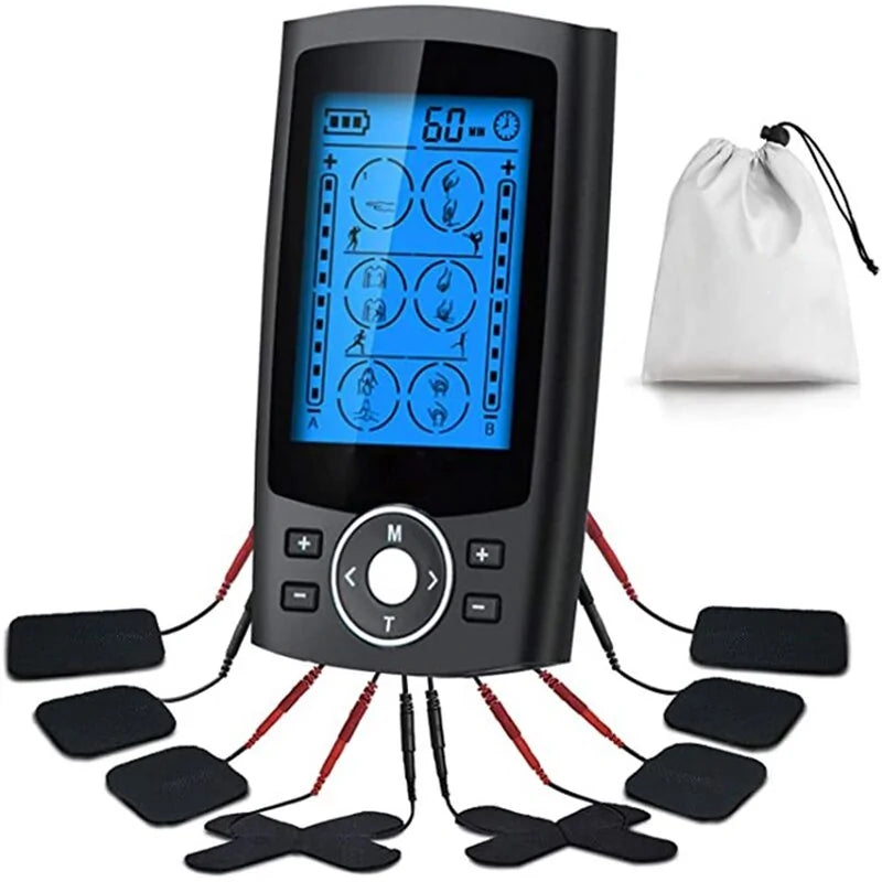 Dual Output EMS Muscle Stimulator with 16 Modes for Physiotherapy and Body Massage