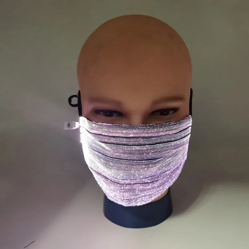 LED Face Mask 7 Color USB Rechargeable Glowing Mask for Party