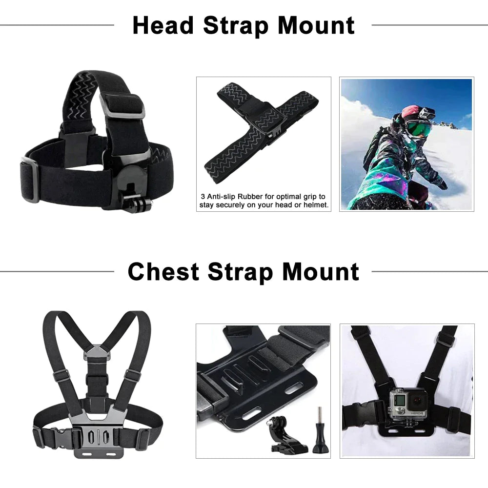 Accessories Kit Mount For GoPro Hero 11 10 9 8 7 6 Session SJCAM/Xiaomi yi EKEN