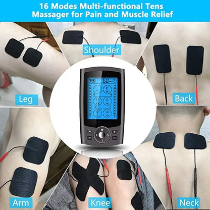 Dual Output EMS Muscle Stimulator with 16 Modes for Physiotherapy and Body Massage